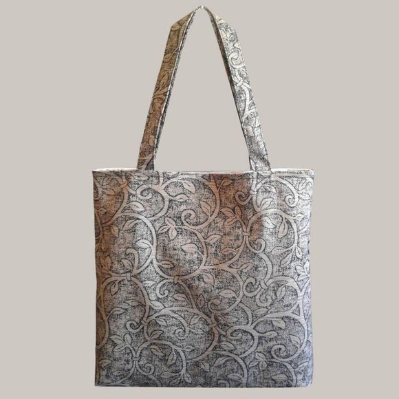 Tote Fabric Bag Handmade Leaves Print One Size - Picture 1 of 3
